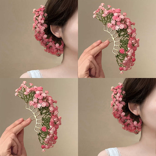 Pink Mist Flower Fairy~Starry Sky Hairpin, Sweet And Elegant Ancient-Style Hairpin, New Chinese-Style Hair Accessory