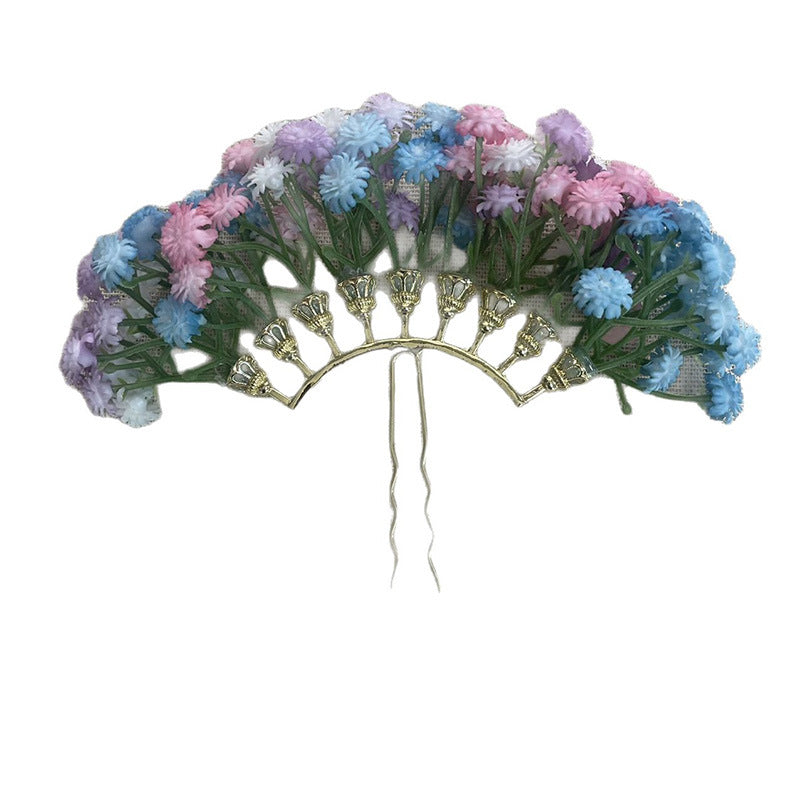 Pink Mist Flower Fairy~Starry Sky Hairpin, Sweet And Elegant Ancient-Style Hairpin, New Chinese-Style Hair Accessory